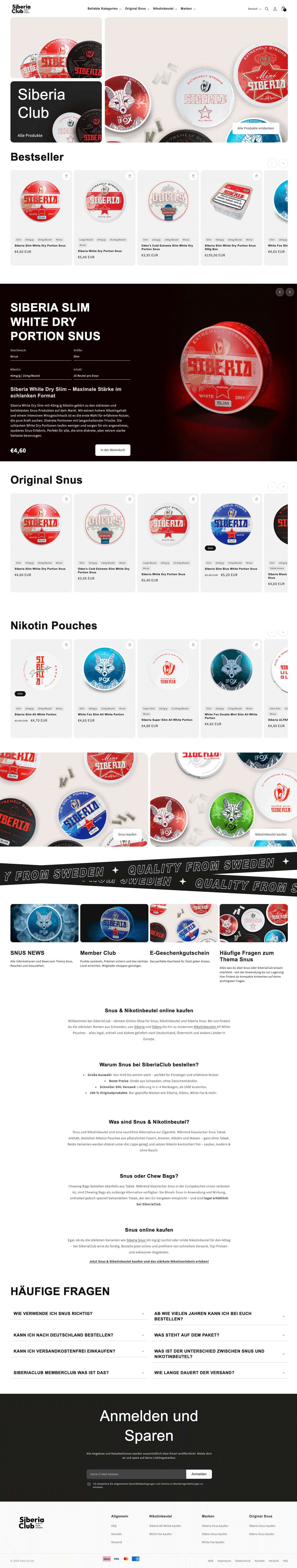 Full screenshot of Siberia Club project