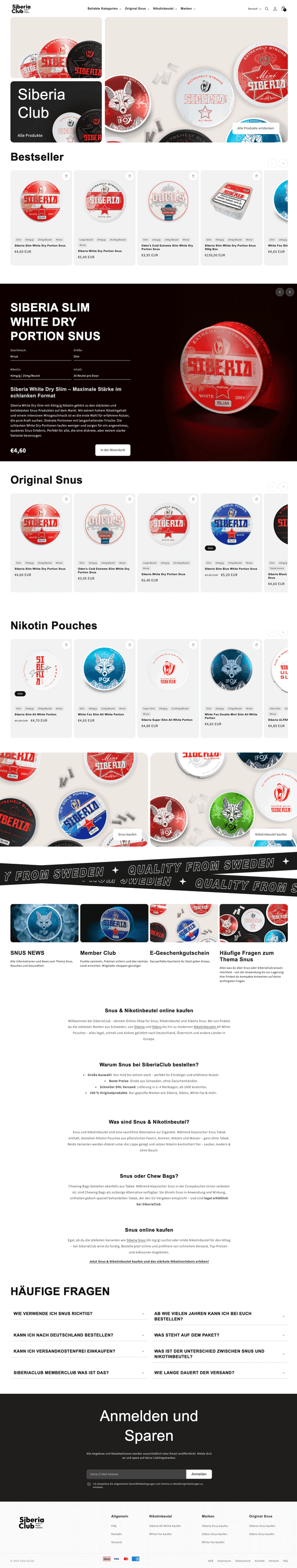Screenshot of Siberia Club project