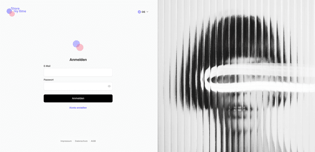 Screenshot of Store my time project