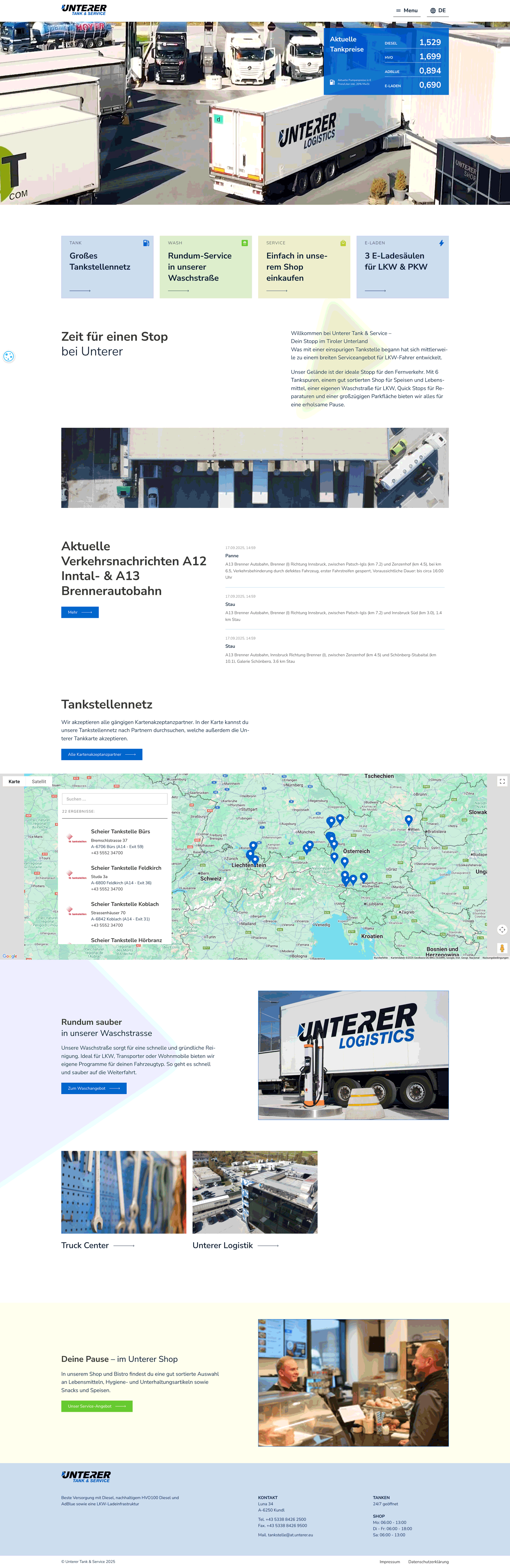 Full screenshot of Unterer Tank & Service project